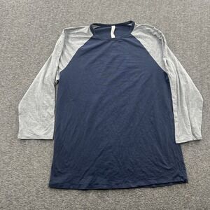 Lululemon Mens Shirt Bodhi Long Sleeve Raglan Baseball T Shirt Gray Blue Size L